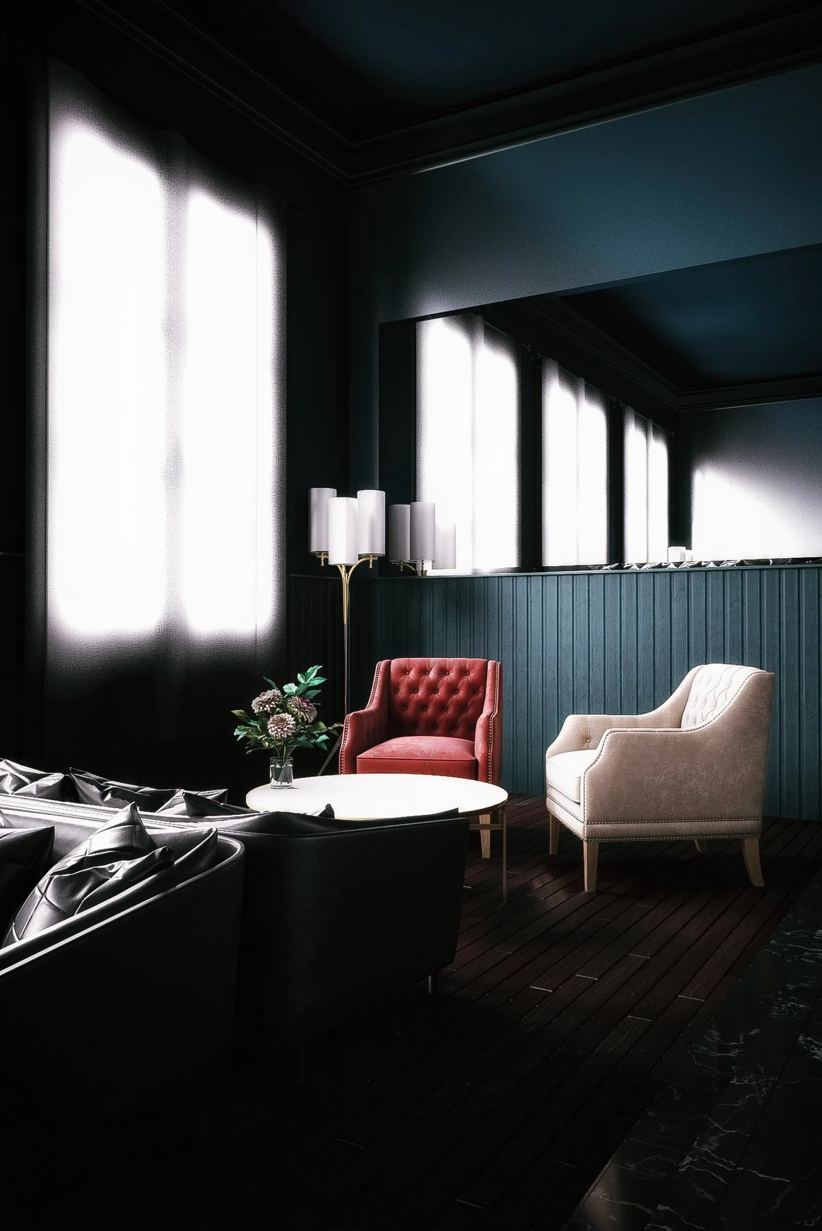 Salon old school — Design d’intérieur